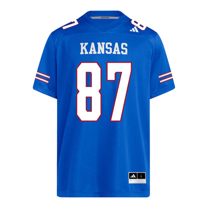 Kansas Jayhawks Adidas Football Student Athlete #87 Leyton Cure Football Jersey