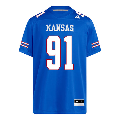 Kansas Jayhawks Adidas Football Student Athlete #91 Alex Bray Football Jersey