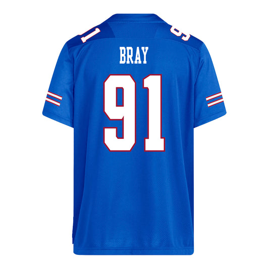 Kansas Jayhawks Adidas Football Student Athlete #91 Alex Bray Football Jersey