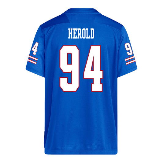Kansas Jayhawks Adidas Football Student Athlete #94 Blake Herold Football Jersey