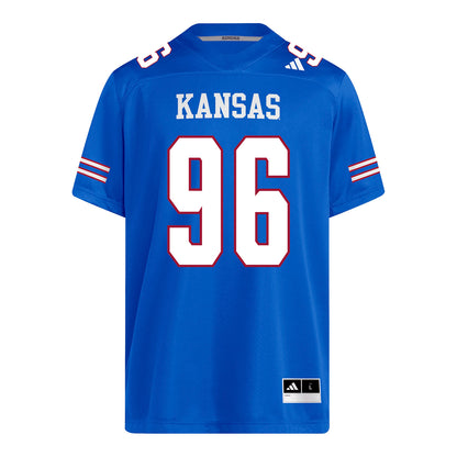 Kansas Jayhawks Adidas Football Student Athlete #96 Jibriel Conde Football Jersey
