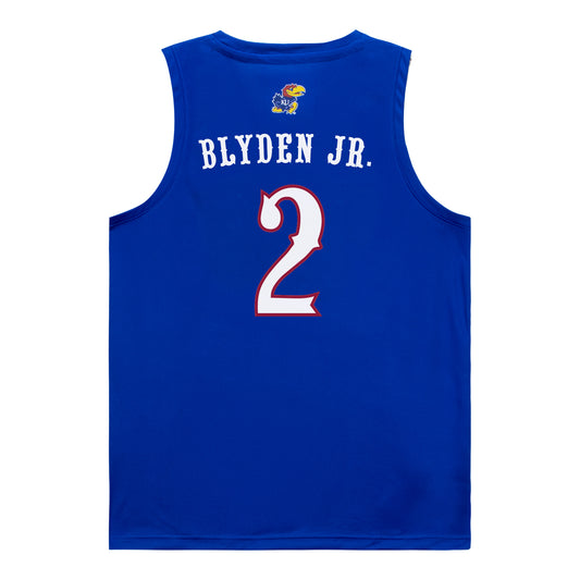 Kansas Jayhawks Adidas Basketball Student Athlete #2 Leroy Blyden Jr. Blue Jersey