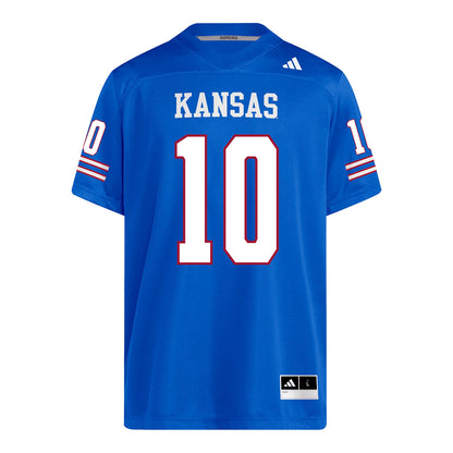 Kansas Jayhawks Adidas Football Student Athlete #10 Elijah Cannon Football Jersey