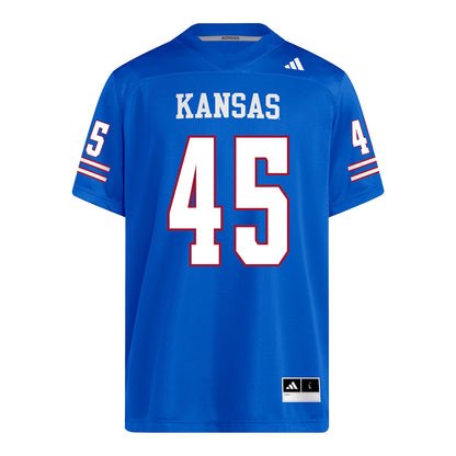 Kansas Jayhawks Adidas Football Student Athlete #45 Garrett Martin Football Jersey
