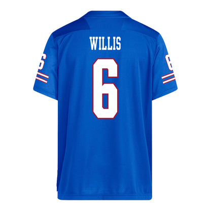 Kansas Jayhawks Adidas Football Student Athlete #6 Jaron Willis Football Jersey
