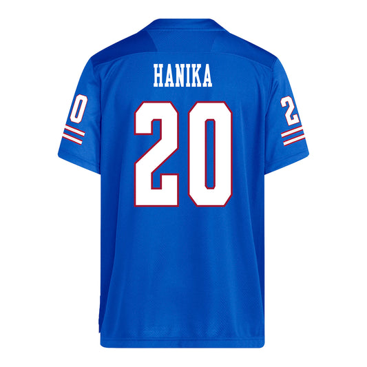 Kansas Jayhawks Adidas Football Student Athlete #20 Connor Hanika Football Jersey