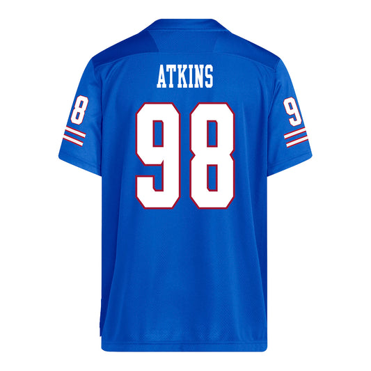 Kansas Jayhawks Adidas Football Student Athlete #98 Jalen Atkins Football Jersey