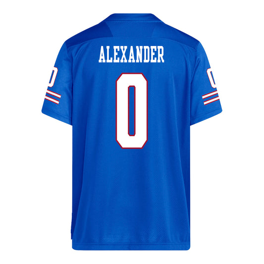 Kansas Jayhawks Adidas Football Student Athlete #0 Austin Alexander Football Jersey