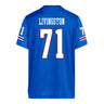 Kansas Jayhawks Adidas Football Student Athlete #71 James Livingston Football Jersey