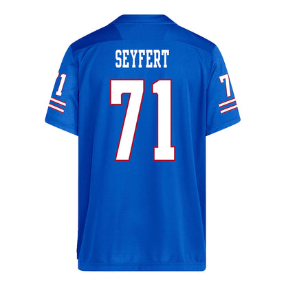 Kansas Jayhawks Adidas Football Student Athlete #71 Grady Seyfert Football Jersey