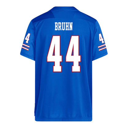 Kansas Jayhawks Adidas Football Student Athlete #44 Carson Bruhn Football Jersey