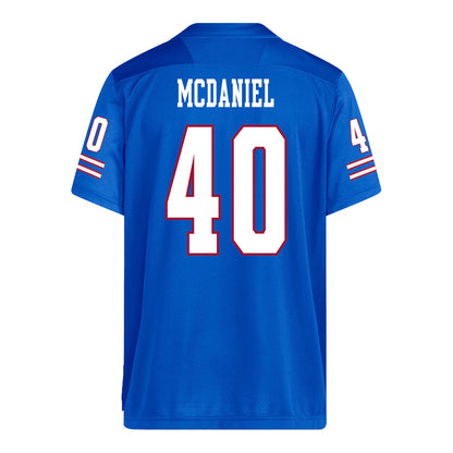 Kansas Jayhawks Adidas Football Student Athlete #40 Colter McDaniel Football Jersey
