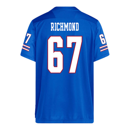 Kansas Jayhawks Adidas Football Student Athlete #67 Eli Richmond Football Jersey