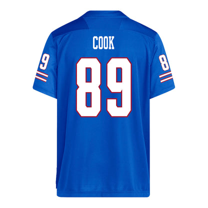 Kansas Jayhawks Adidas Football Student Athlete #89 Jackson Cook Football Jersey