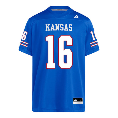 Kansas Jayhawks Adidas Football Student Athlete #16 Brandon Schmelzle Football Jersey
