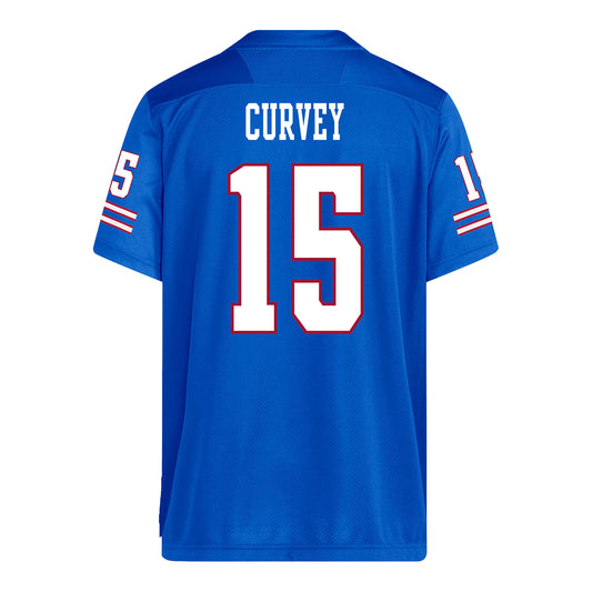 Kansas Jayhawks Adidas Football Student Athlete #15 Malachi Curvey Football Jersey