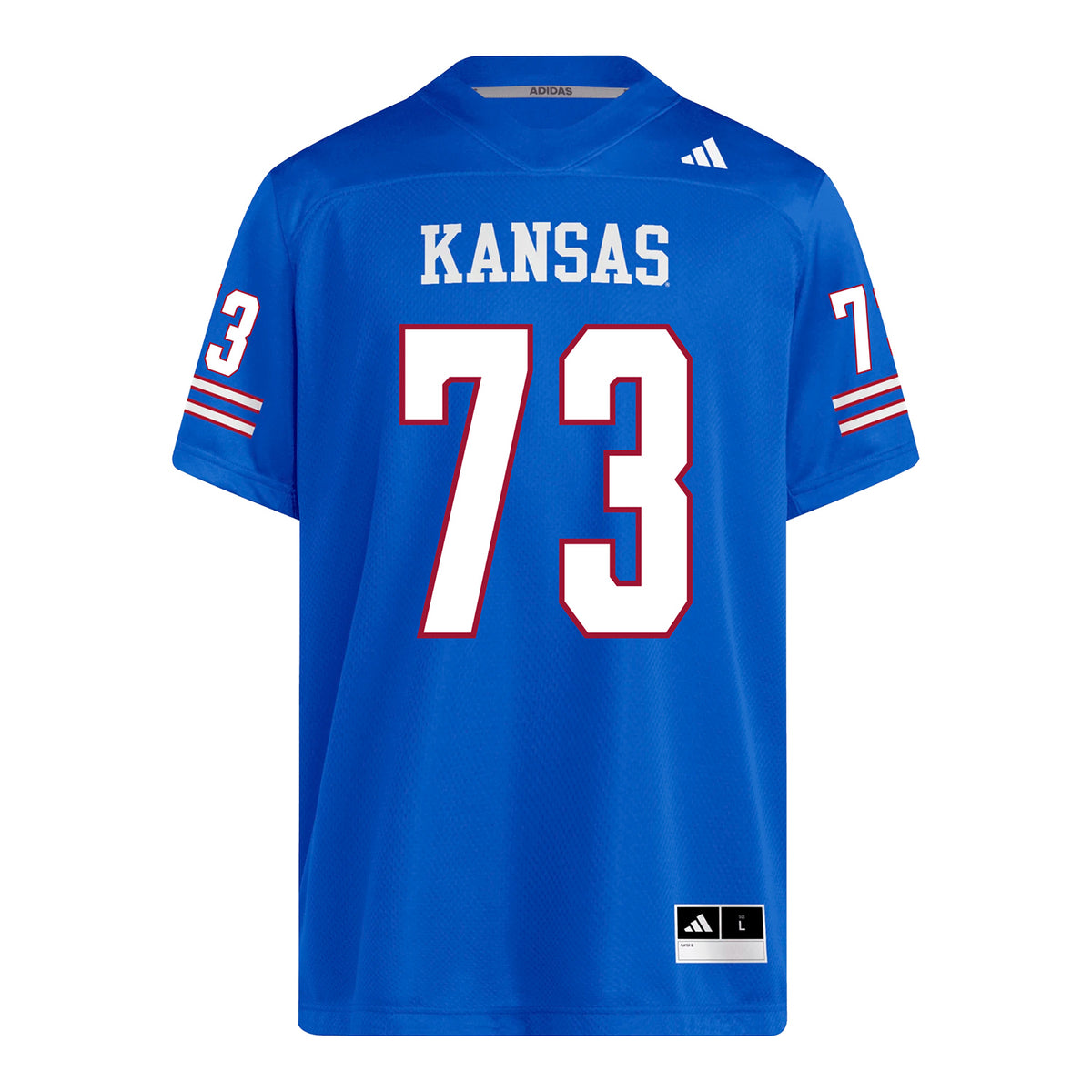 Kansas Jayhawks Adidas Football Student Athlete #73 Anderson Kopp Football Jersey