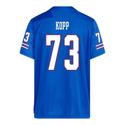 Kansas Jayhawks Adidas Football Student Athlete #73 Anderson Kopp Football Jersey