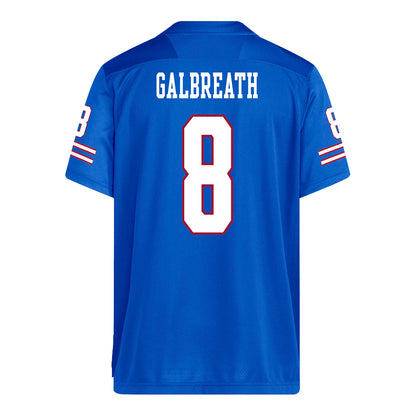 Kansas Jayhawks Adidas Football Student Athlete #8 Josh Galbreath Football Jersey
