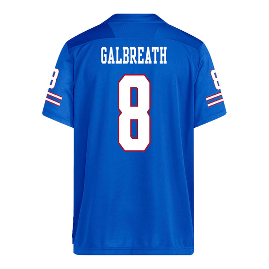 Kansas Jayhawks Adidas Football Student Athlete #8 Josh Galbreath Football Jersey