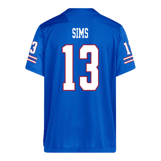 Kansas Jayhawks Adidas Football Student Athlete #13 Nate Sims Football Jersey
