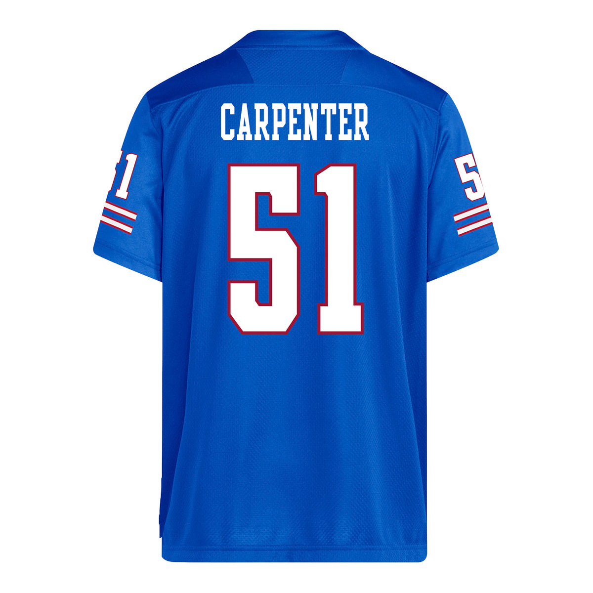 Kansas Jayhawks Adidas Football Student Athlete #51 Kasen Carpenter Football Jersey