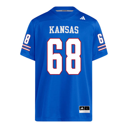 Kansas Jayhawks Adidas Football Student Athlete #68 Max Manske Football Jersey