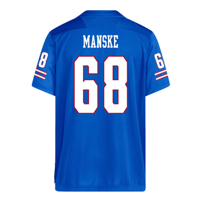 Kansas Jayhawks Adidas Football Student Athlete #68 Max Manske Football Jersey
