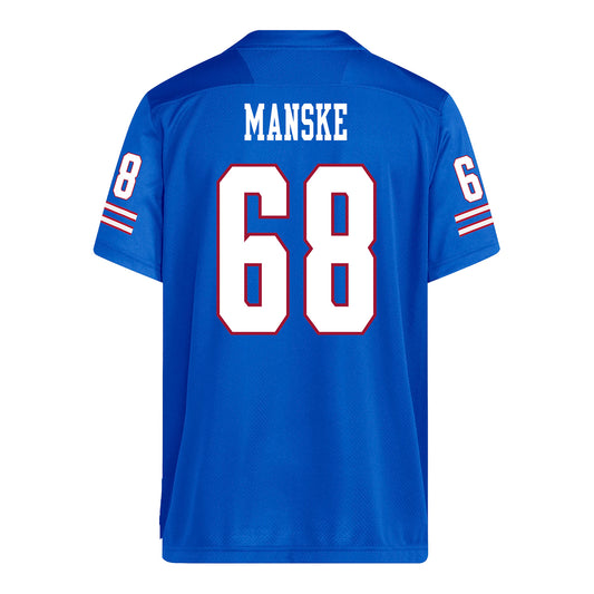Kansas Jayhawks Adidas Football Student Athlete #68 Max Manske Football Jersey