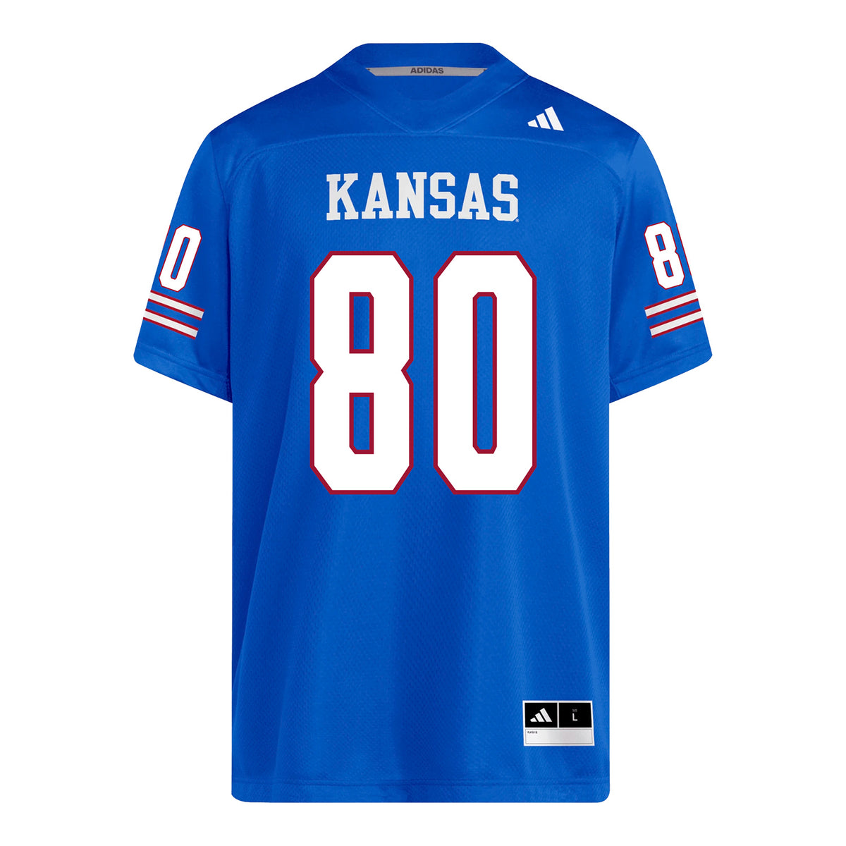 Kansas Jayhawks Adidas Football Student Athlete #80 Griffin Baker Football Jersey
