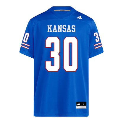 Kansas Jayhawks Adidas Football Student Athlete #30 Parker Schwartz Football Jersey