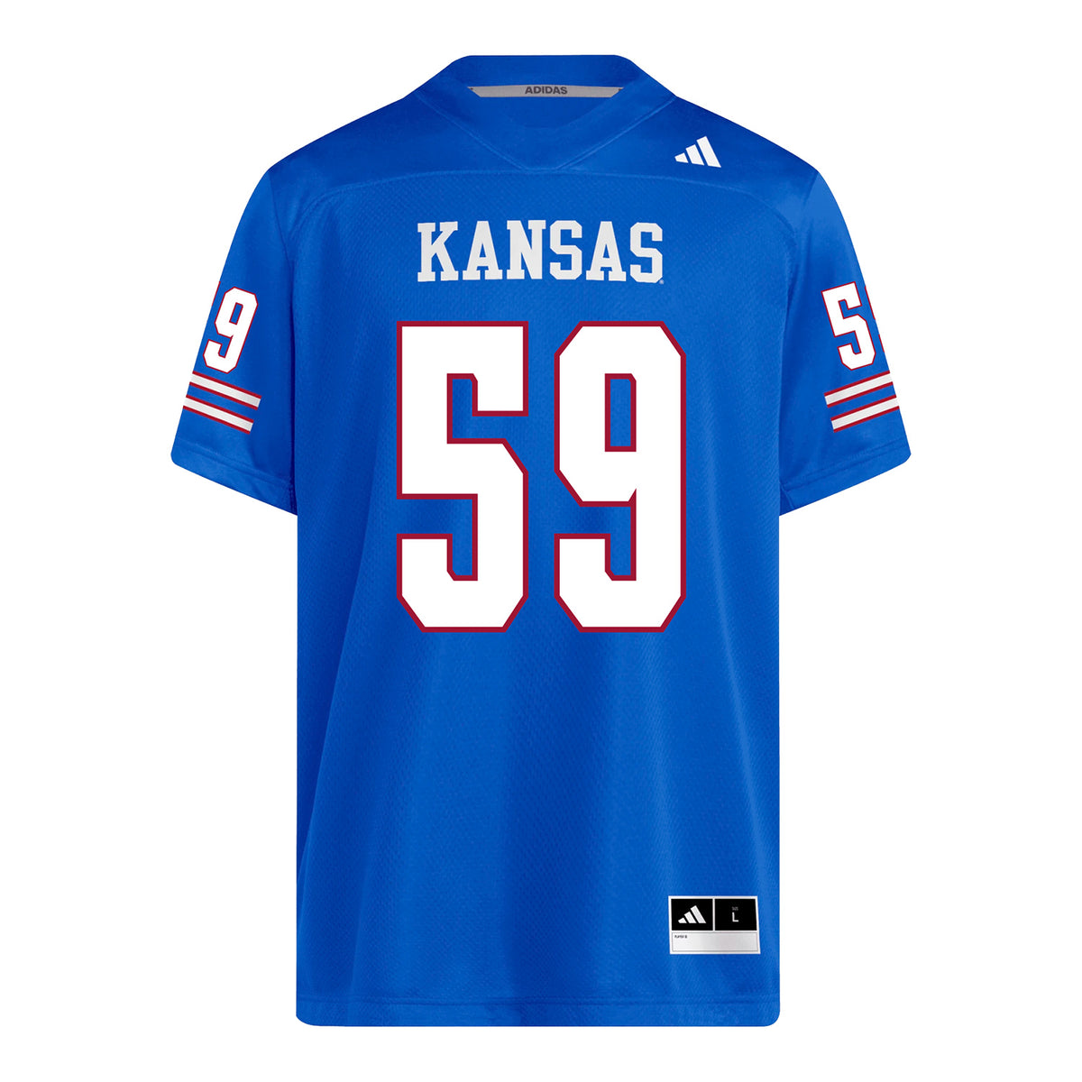 Kansas Jayhawks Adidas Football Student Athlete #59 Jett Kohanzo Football Jersey