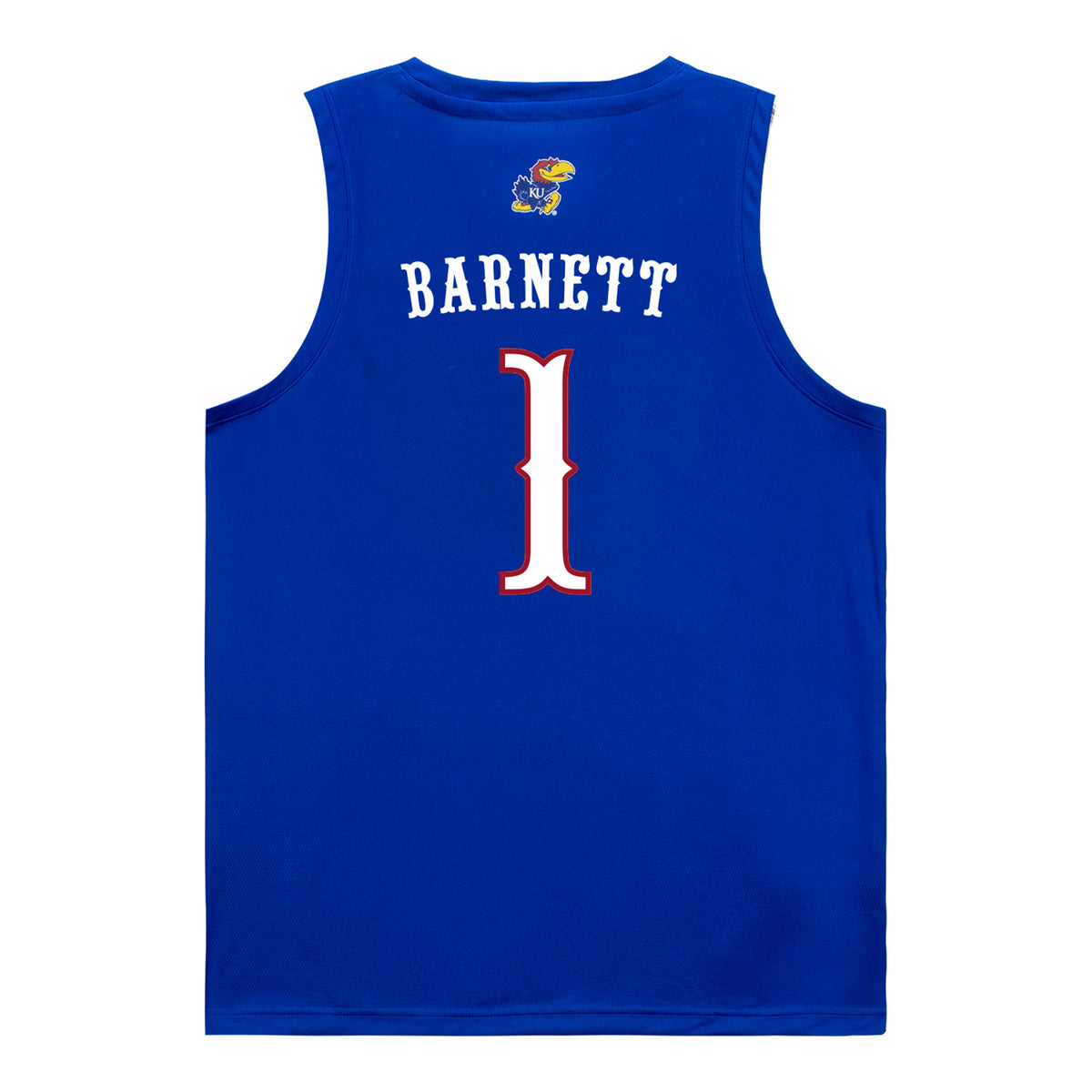 Kansas Jayhawks Adidas Basketball Student Athlete #1 Luke Barnett Blue Jersey