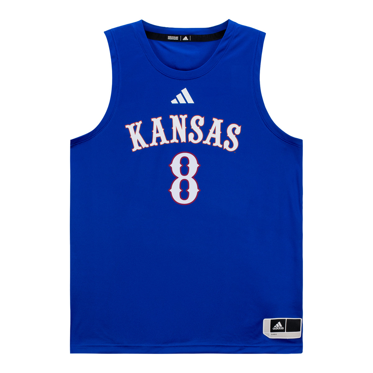 Kansas Jawhawks Adidas Women's Basketball Student Athlete #8 Mykayla Cunningham Blue Jersey
