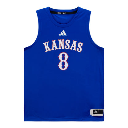 Kansas Jawhawks Adidas Women's Basketball Student Athlete #8 Mykayla Cunningham Blue Jersey
