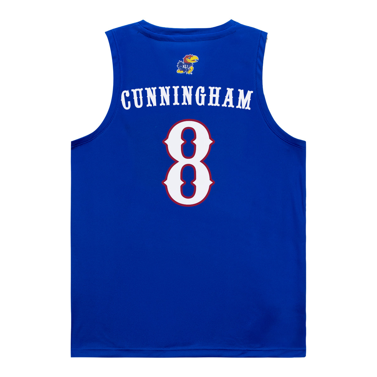Kansas Jawhawks Adidas Women's Basketball Student Athlete #8 Mykayla Cunningham Blue Jersey