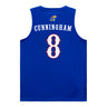 Kansas Jawhawks Adidas Women's Basketball Student Athlete #8 Mykayla Cunningham Blue Jersey