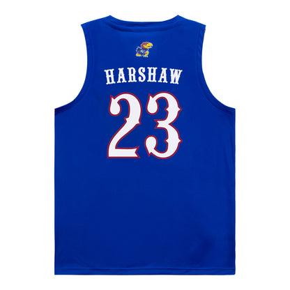 Kansas Jawhawks Adidas Women's Basketball Student Athlete #23 Brittany Harshaw Blue Jersey