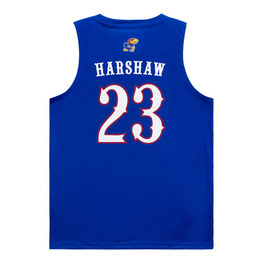 Kansas Jawhawks Adidas Women's Basketball Student Athlete #23 Brittany Harshaw Blue Jersey