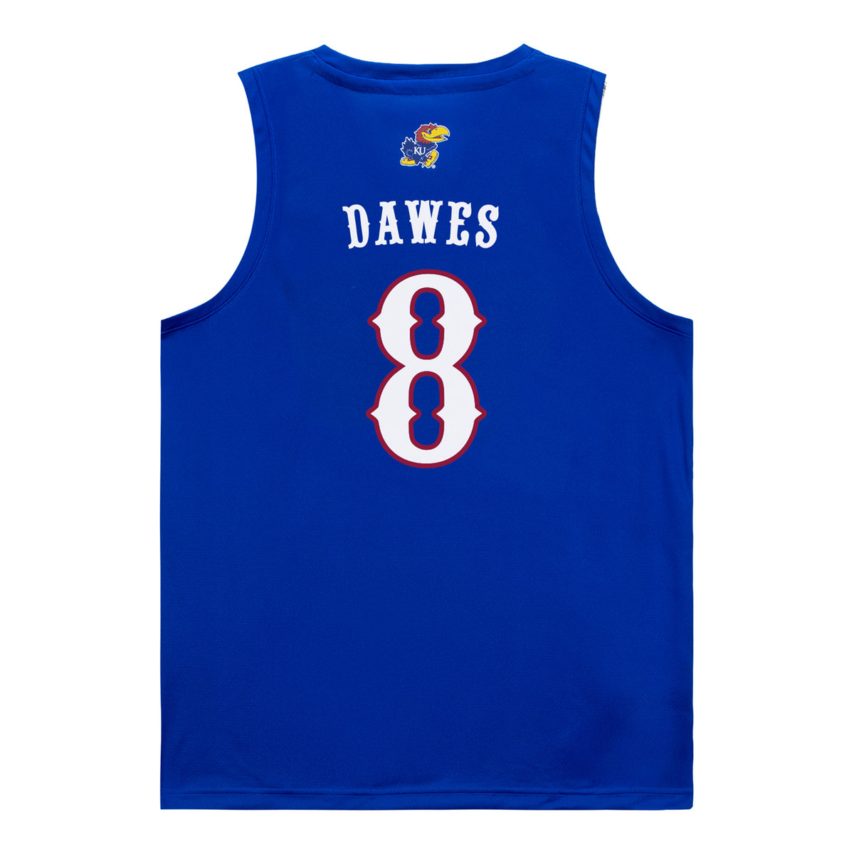 Kansas Jayhawks Adidas Basketball Student Athlete #8 Keanu Dawes Blue Jersey