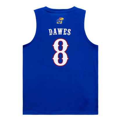 Kansas Jayhawks Adidas Basketball Student Athlete #8 Keanu Dawes Blue Jersey