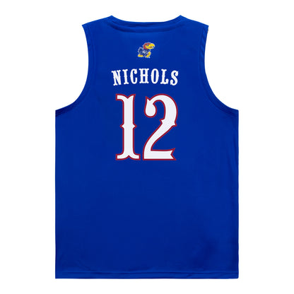 Kansas Jayhawks Adidas Women's Basketball Student Athlete #12 S'Mya Nichols Blue Jersey