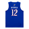Kansas Jayhawks Adidas Women's Basketball Student Athlete #12 S'Mya Nichols Blue Jersey