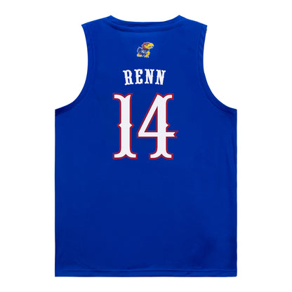 Kansas Jayhawks Adidas Women's Basketball Student Athlete #14 Brooklynn Renn Blue Jersey