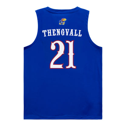 Kansas Jayhawks Adidas Basketball Student Athlete #21 Will Thengvall Blue Jersey