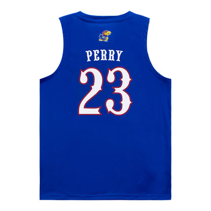 Kansas Jayhawks Adidas Basketball Student Athlete #23 Trent Perry Blue Jersey