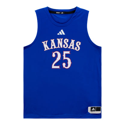 Kansas Jayhawks Adidas Women's Basketball Student Athlete #25 Jaliya Davis Blue Jersey
