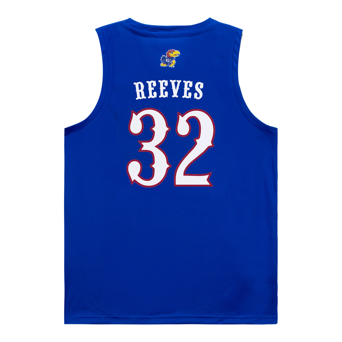 Kansas Jayhawks Adidas Basketball Student Athlete #32 Christian Reeves Blue Jersey