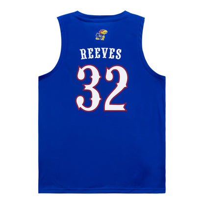 Kansas Jayhawks Adidas Basketball Student Athlete #32 Christian Reeves Blue Jersey