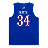 Kansas Jayhawks Adidas Basketball Student Athlete #34 Paul Mbiya Blue Jersey